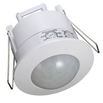 Scolmore OVIA Recessed 360 Degree Low Profile Flush PIR – White PIR IP20 Sensor